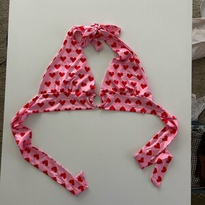 Pink and Red Heart Halter Top